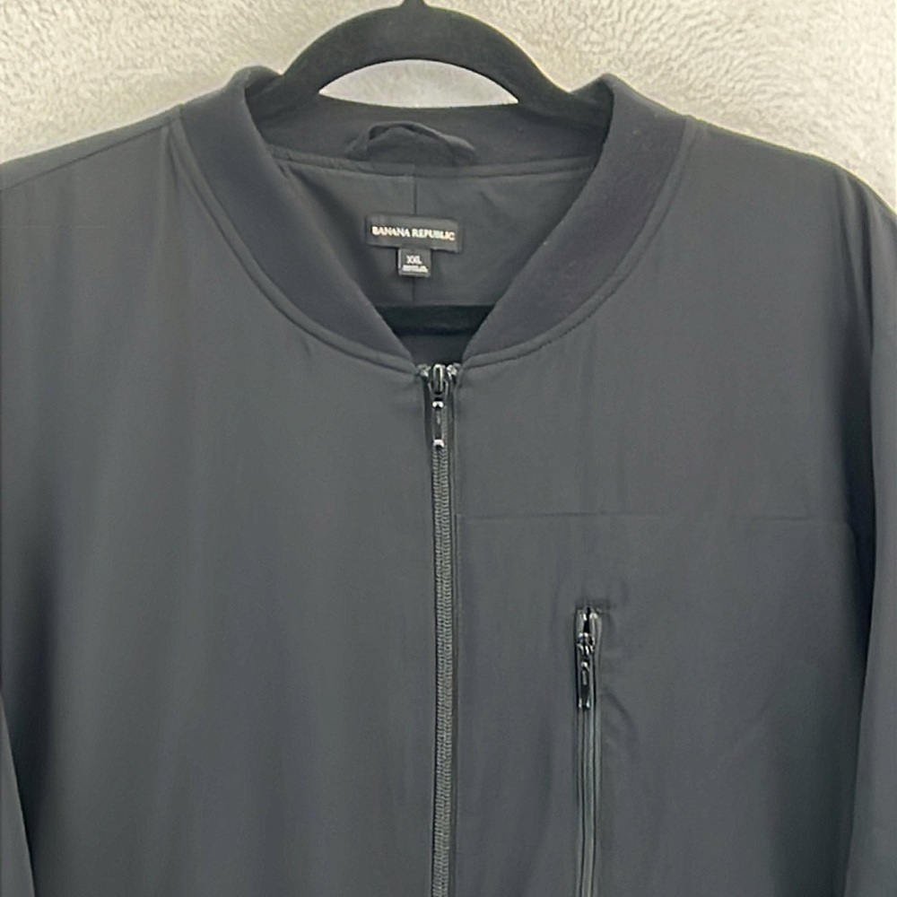 Unisex Banana Republic Lightweight Bomber Jacket XXL Black Polyester/Spandex EUC - Picture 3 of 11